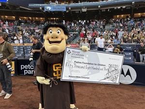Masons of California Present $50,835 Check to San Diego Padres Through Masons4Mitts 