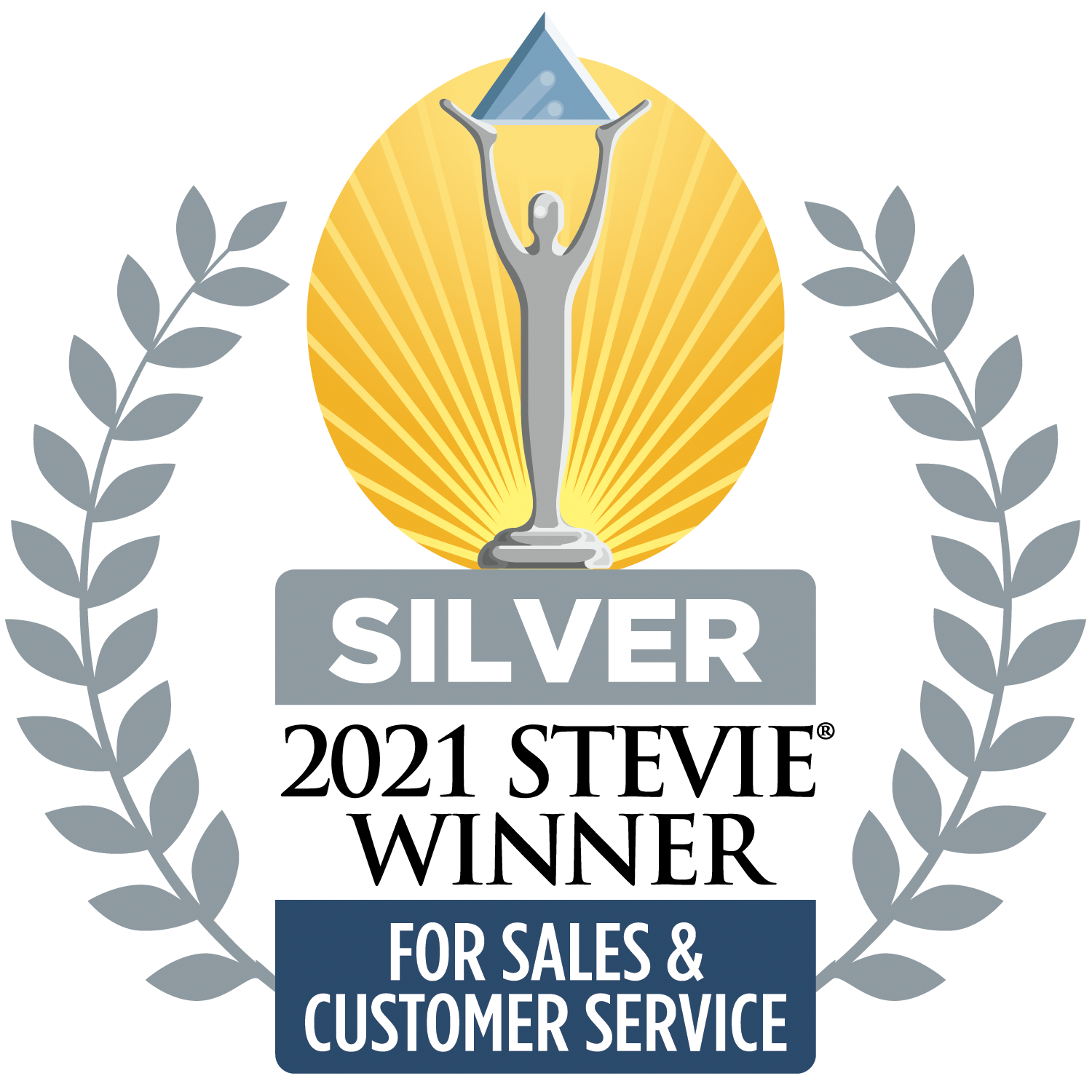 Silver Stevie Award logo image. 