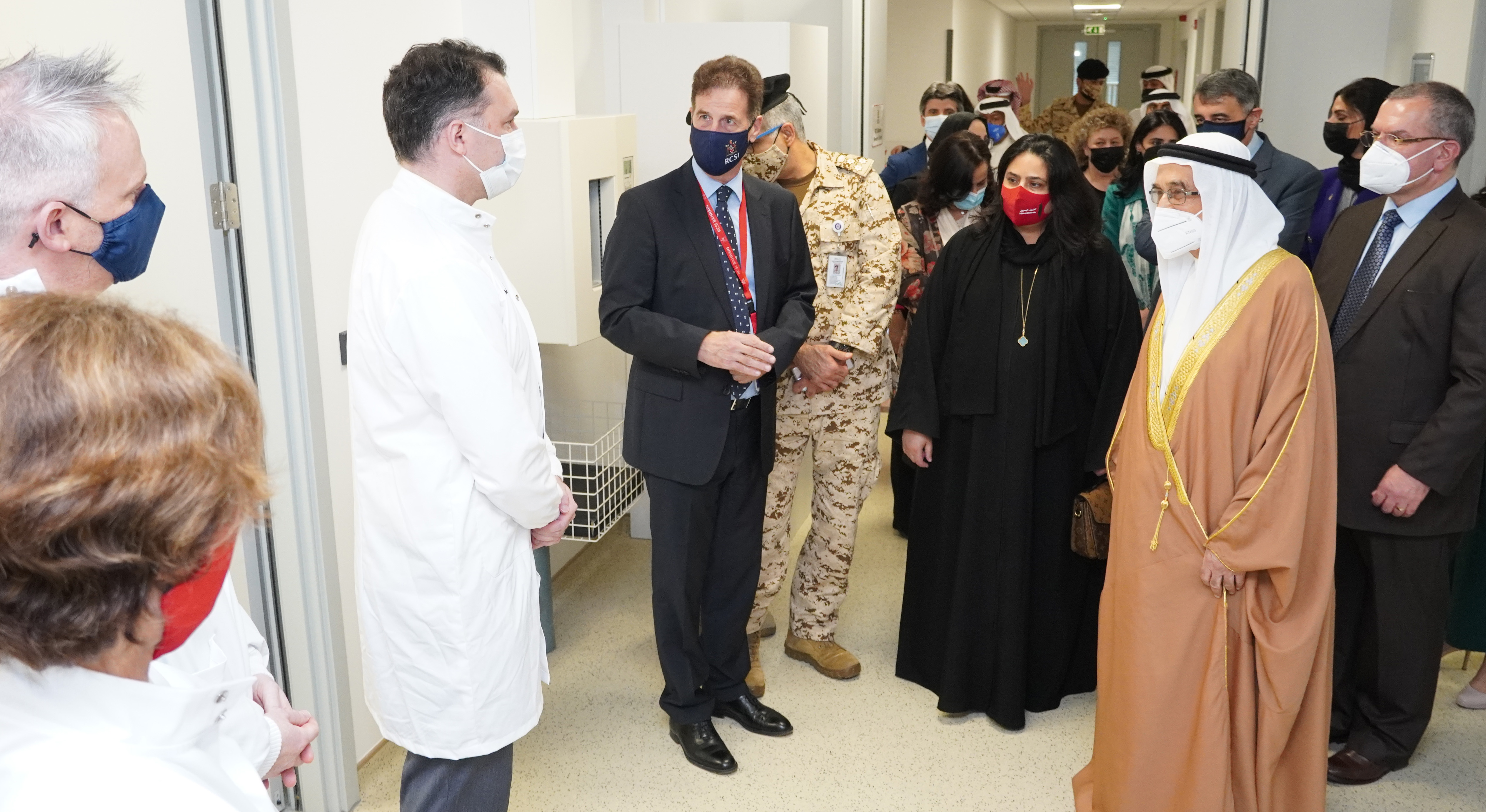 HE Chairman of the Supreme Council of Health & HE Secretary-General of HEC with Professor Michael Keogh, Director of Research Laboratories