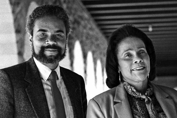Clayborn Carson and Coretta Scott King at the King Papers Project