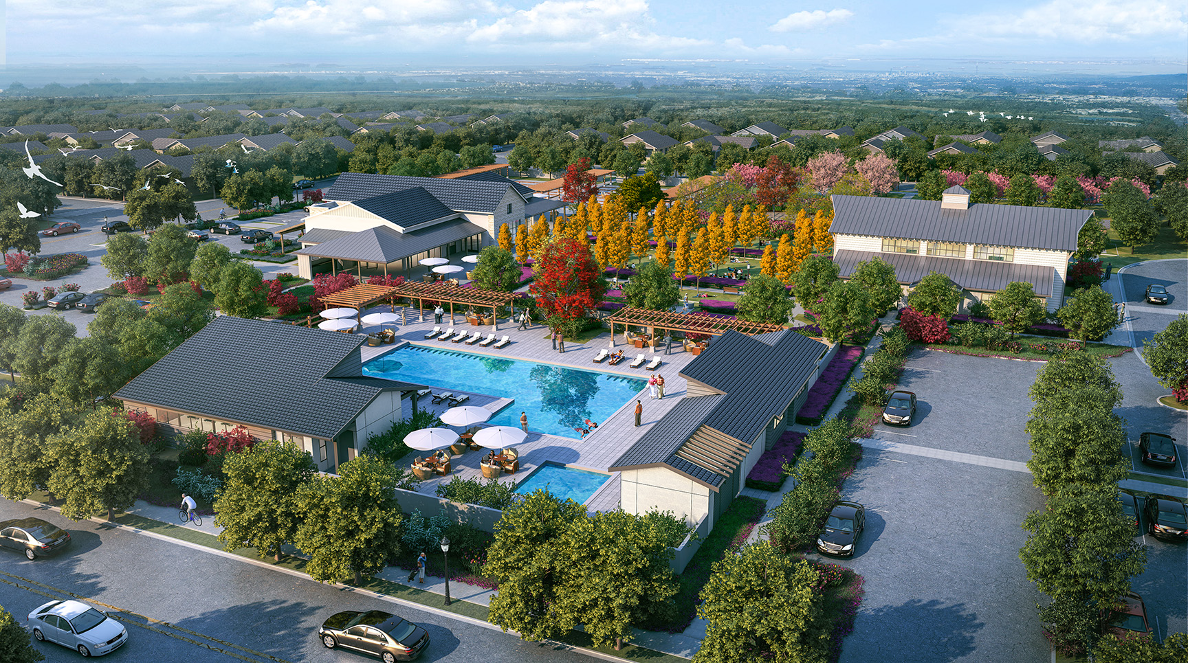 The resort-style pool at Club Liberty is scheduled for completion in 2021.