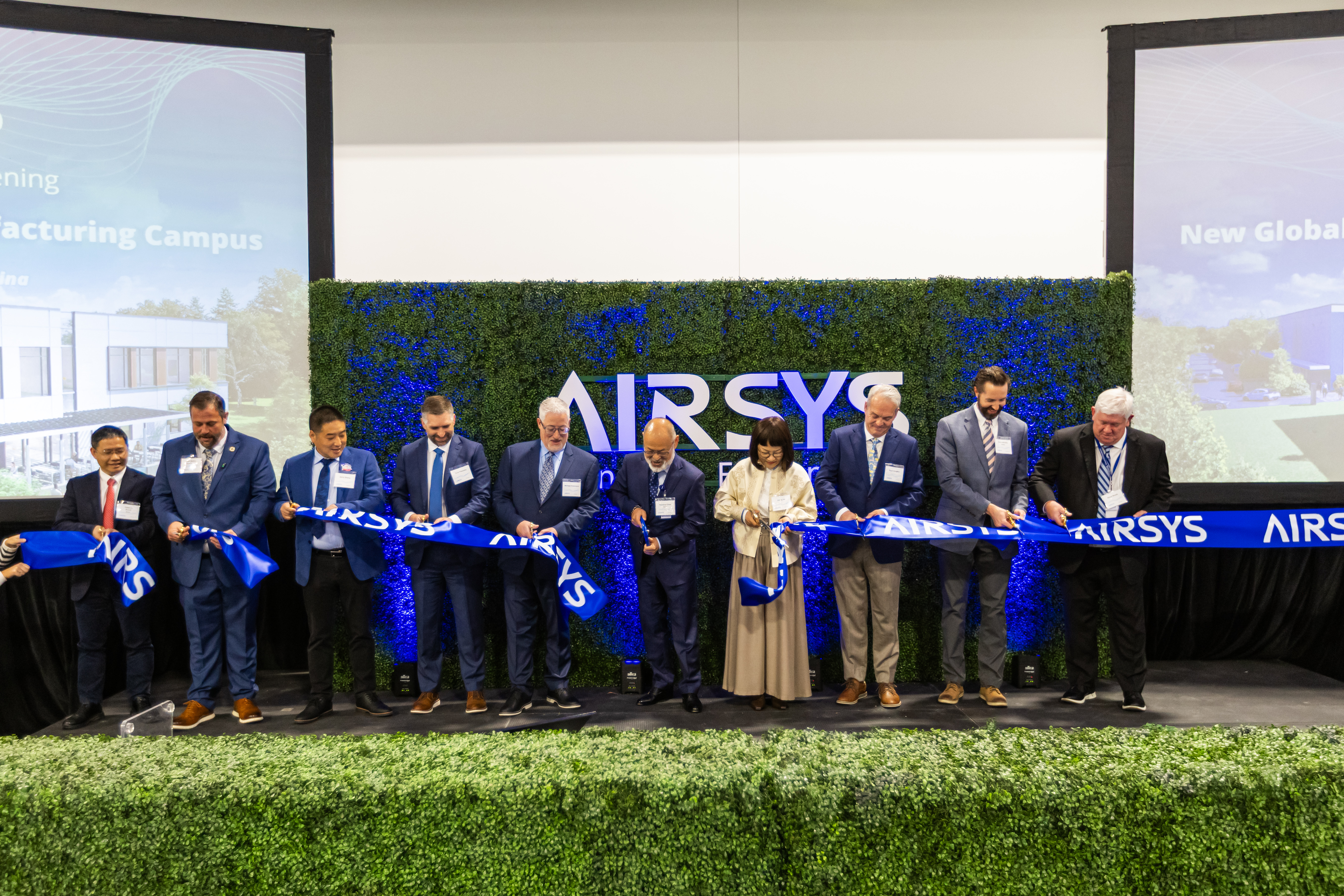 Ribbon cutting ceremony to mark the opening of the new Airsys campus and global headquarters in Woodruff, South Carolina.