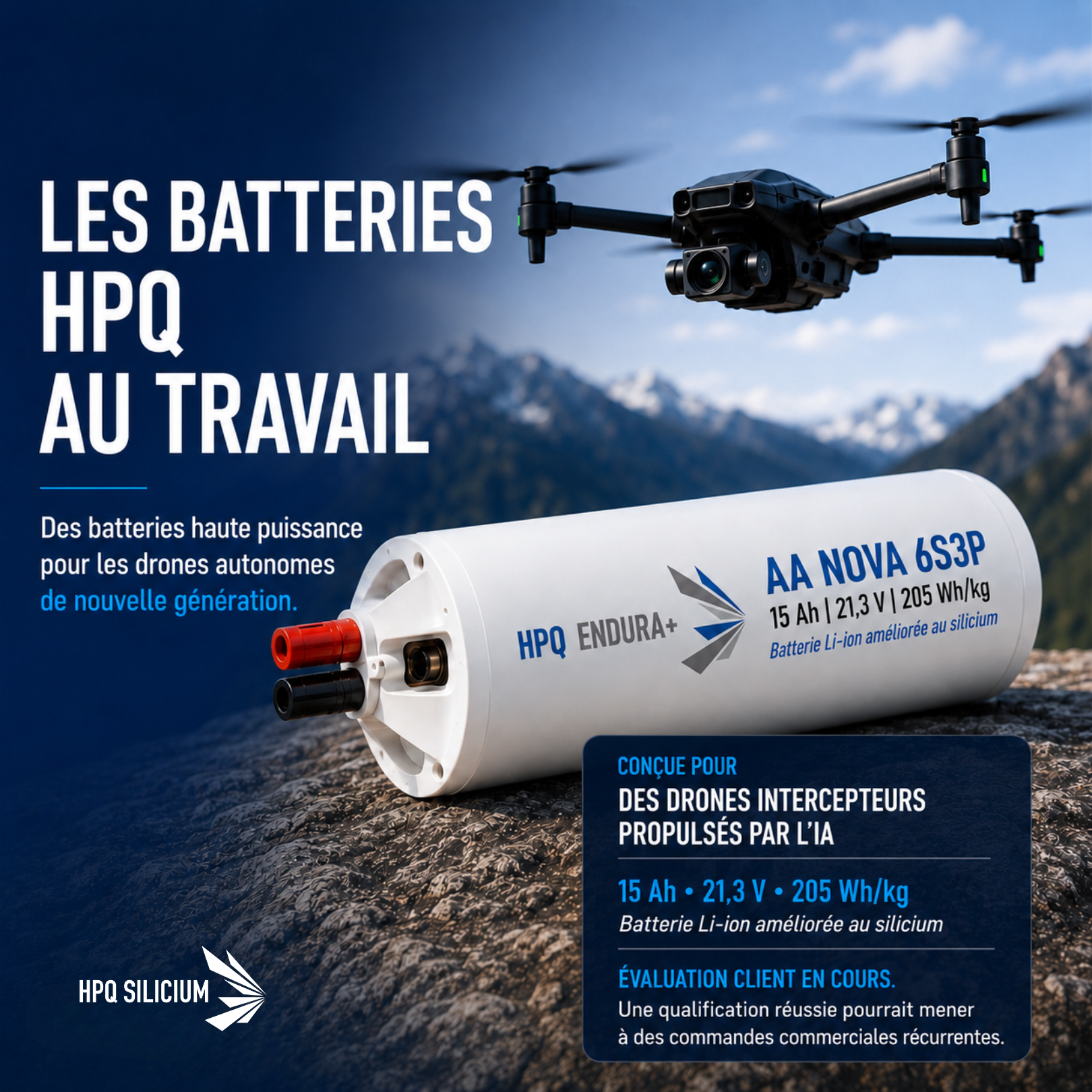 Les batteries HPQ au travail