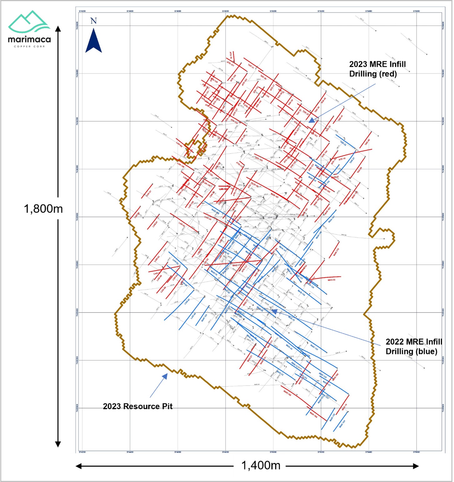 Plan View of Resource Pit and Infill Drilling