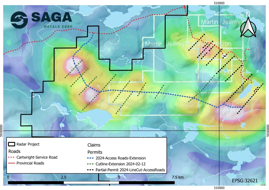 Approved cutlines over the Radar Project and the Corresponding Geophysics
