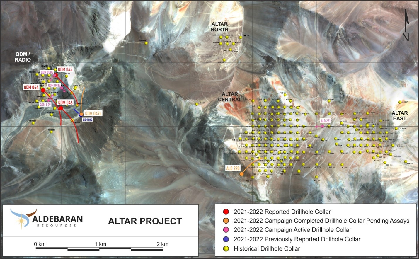 Plan map showing drill collar locations