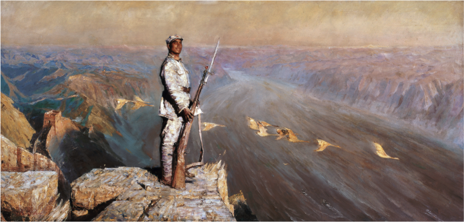 陈逸飞，《黄河颂》，布面油画，143.5×297cm，1972，泰康保险集团收藏