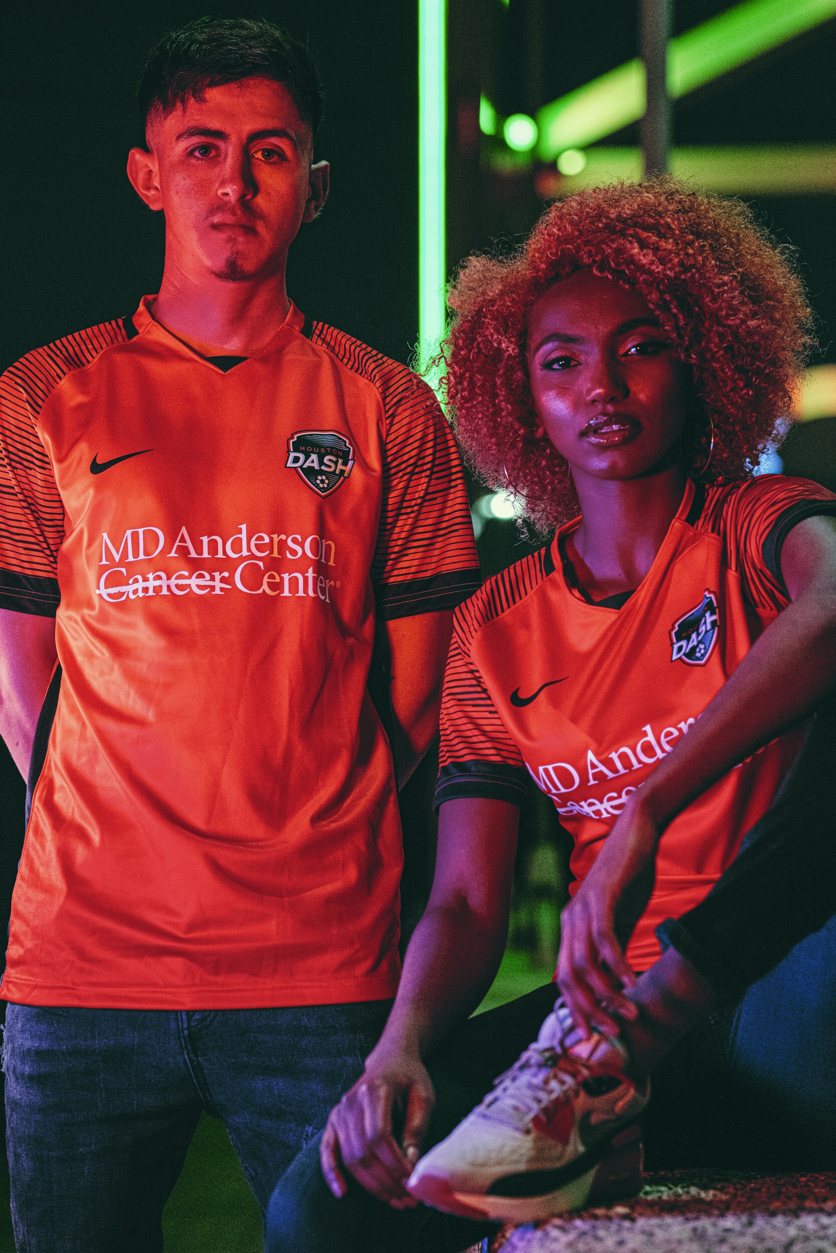 Jersey with local Houston models.