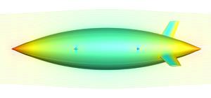 Photo 1: Simulated wind tunnel test using CFD of “Pipeline-In-The-Sky™” airship