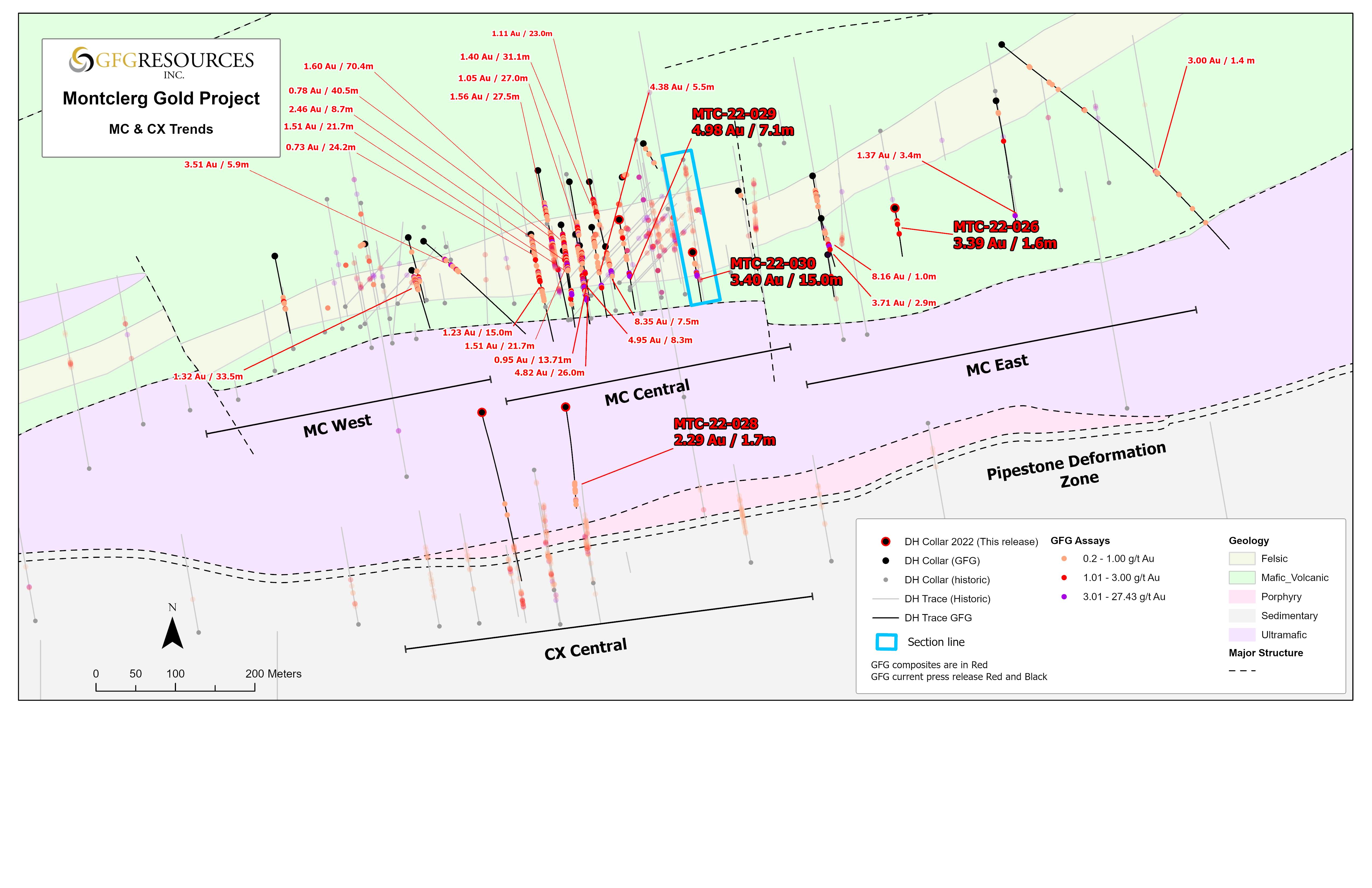 Fig_2_GFG_Montclerg_Gold_Project_PlanViewMap_Aug2022