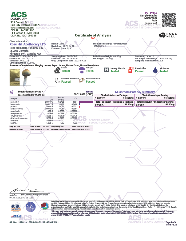 Rose Hill_ACS Lab COA