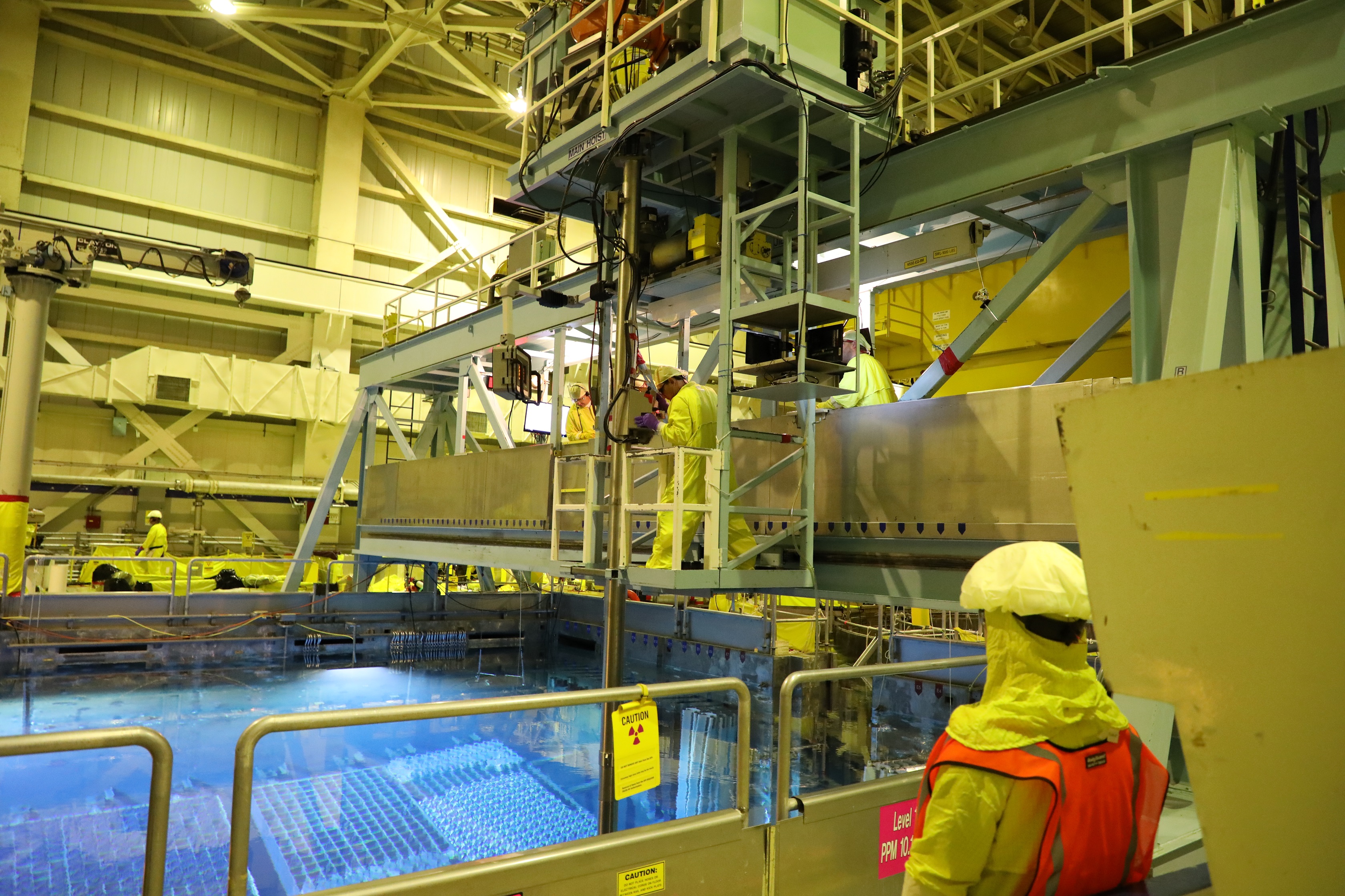 Columbia Generating Station workers during refueling. Columbia purchases new fuel in long-term contracts, and holds enough fuel in its reactor to generate electricity for two years. As a result, nuclear is not susceptible to fuel supply breakdowns and associated spikes in power costs that can affect other power sources and their customers, especially during cold snaps and heat waves.  