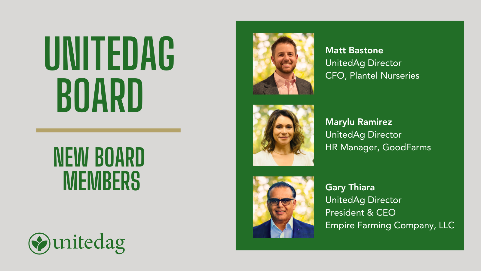 UnitedAg Welcomes Three New Members to Board of Directors