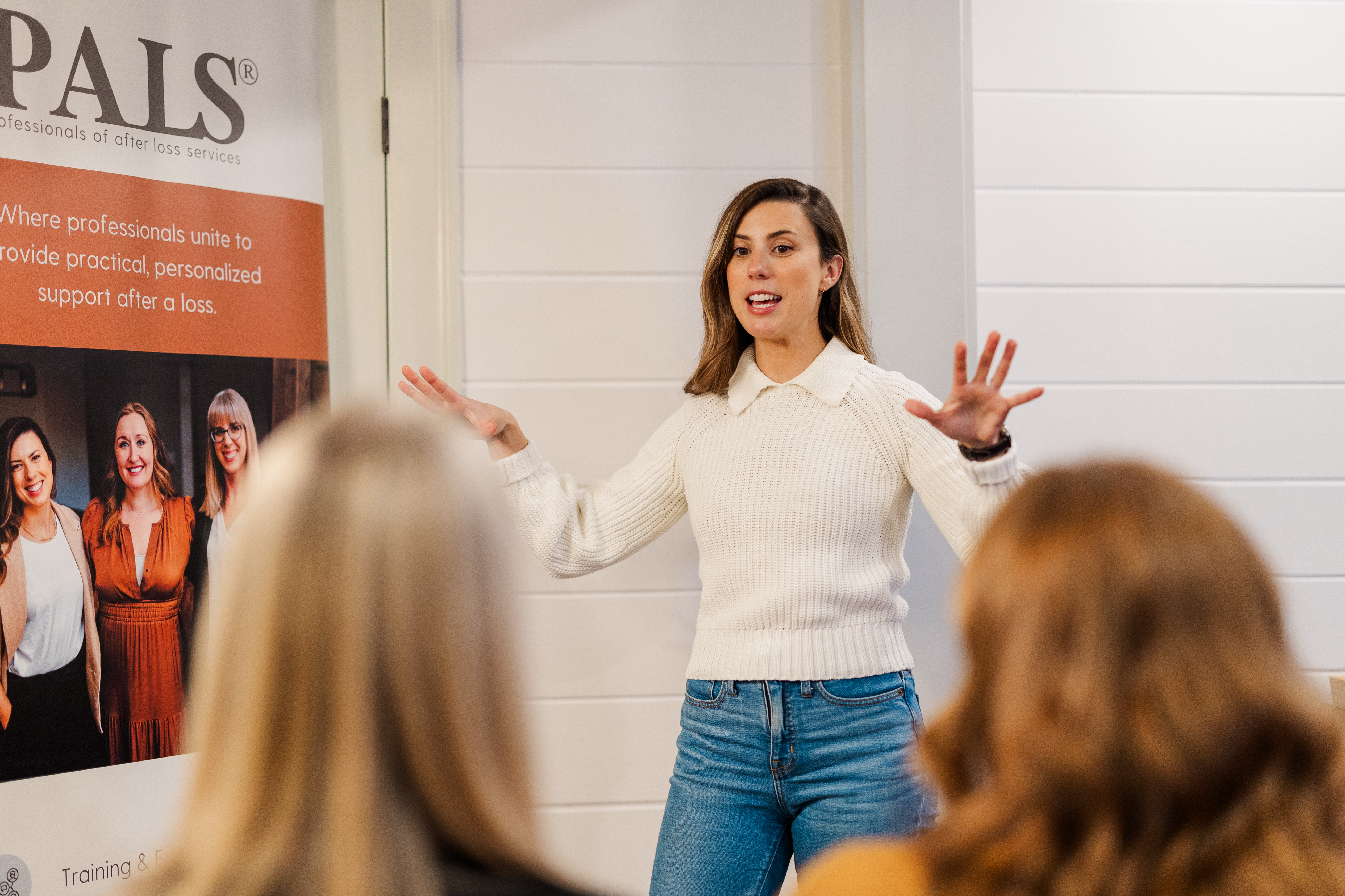 PALS co-founder Mollie Lacher gives a presentation. The PALS Summit features more than 16 industry leaders who will focus on ways to improve the services families receive from after loss professionals and strengthen attendees' businesses.