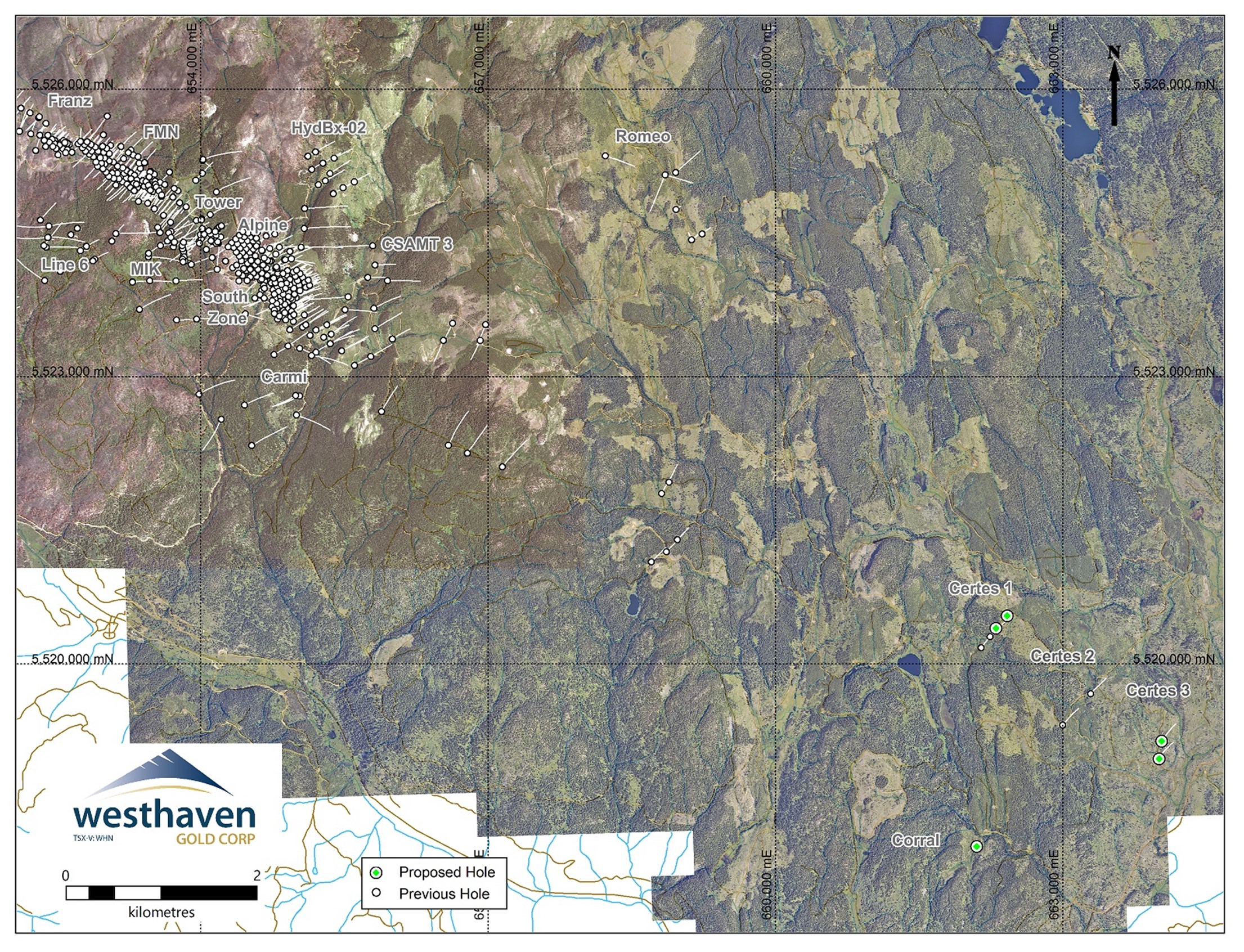 Plan Map of Proposed Winter Drilling