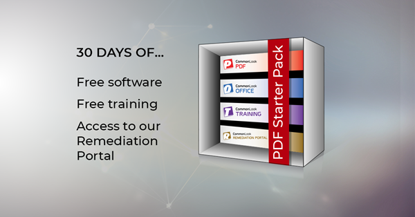 The PDF Starter Pack: 30 days of free software, training and access to our remediation portal