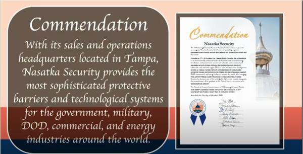 Hillsborough County Board of County Commissioners Commendation for Nasatka Security