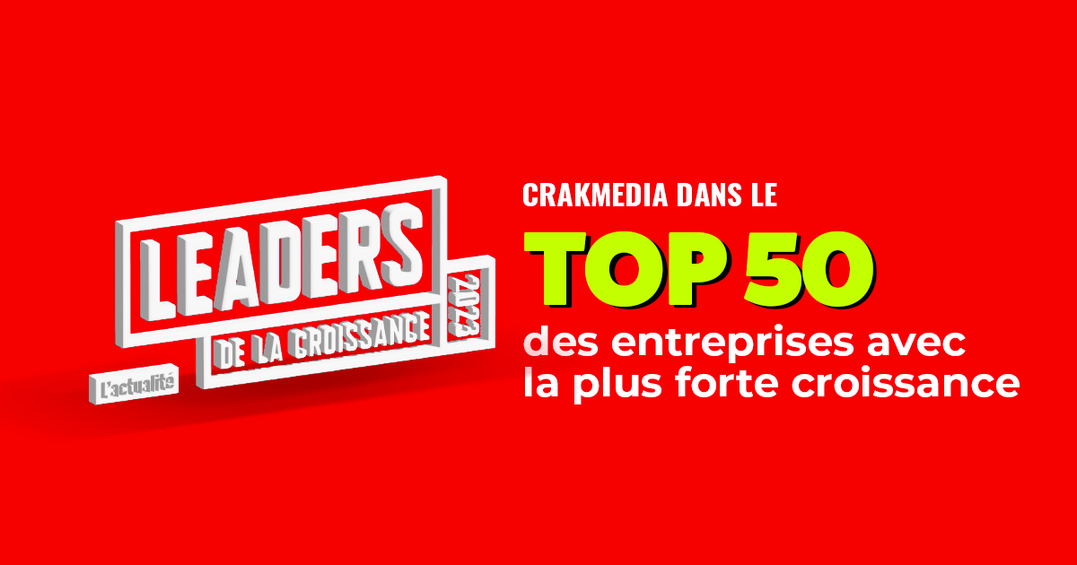 Crakmedia dans le top 50 des leaders de la croissance