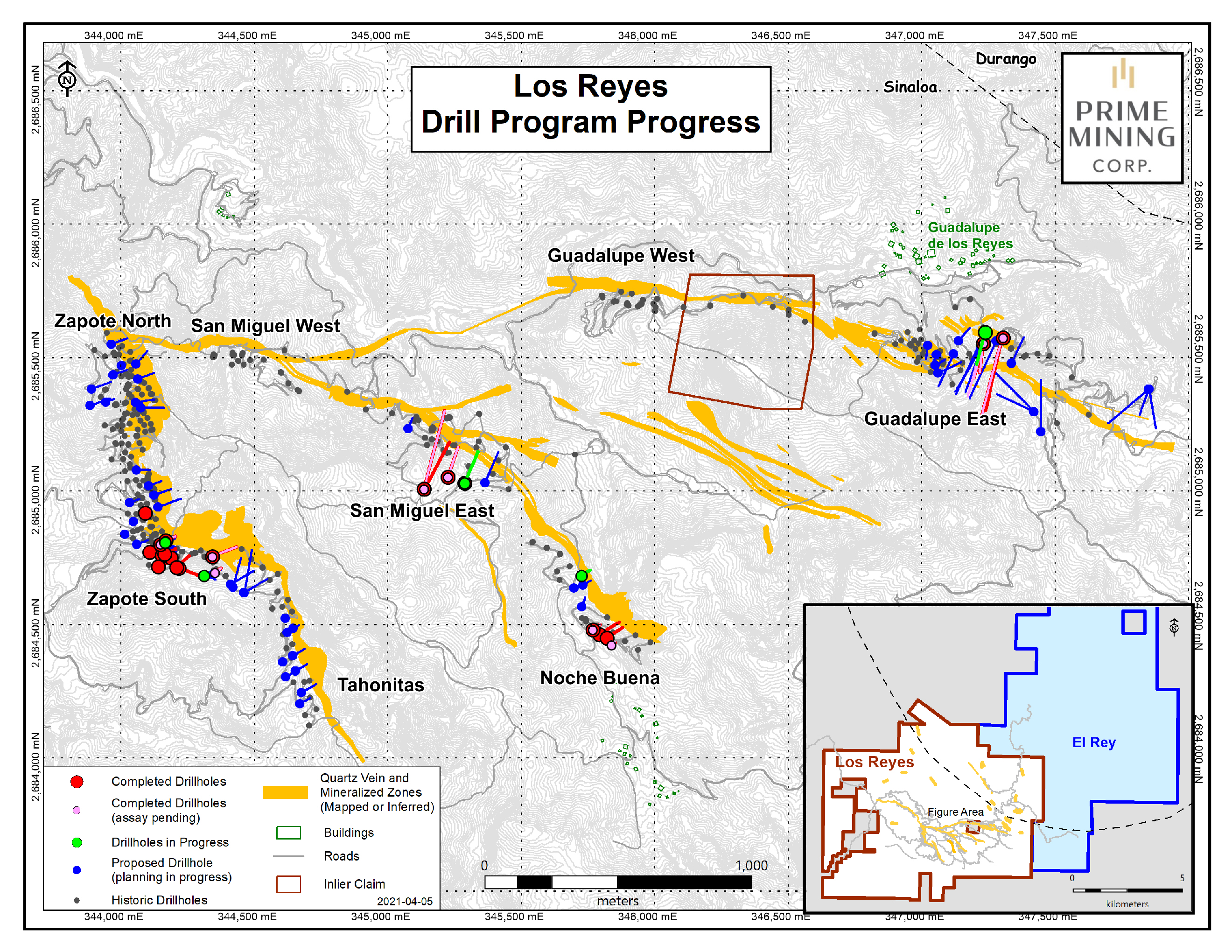 April 6, 2021 Fig. 1 Los Reyes Drill Progress