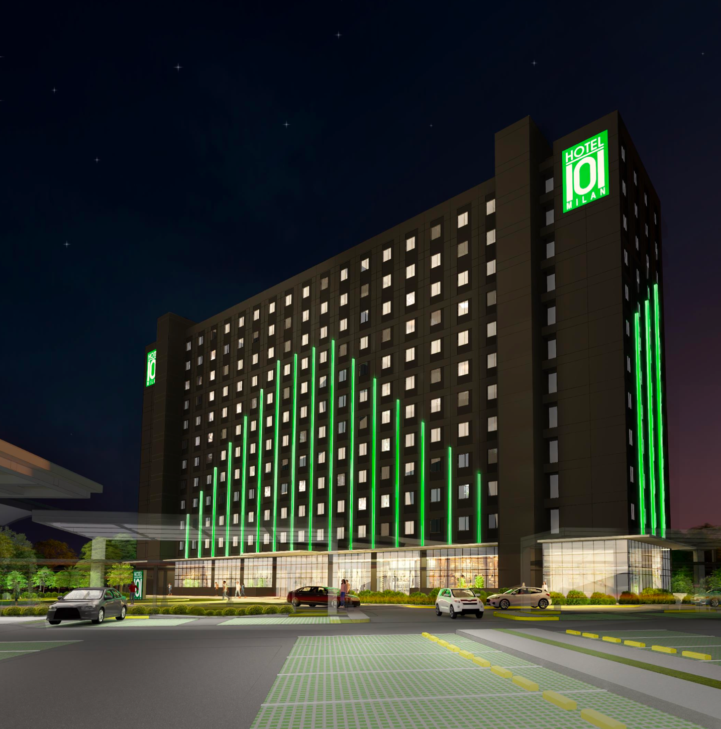 Perspective of Hotel101-Milan, Italy set to have approx. 429 rooms