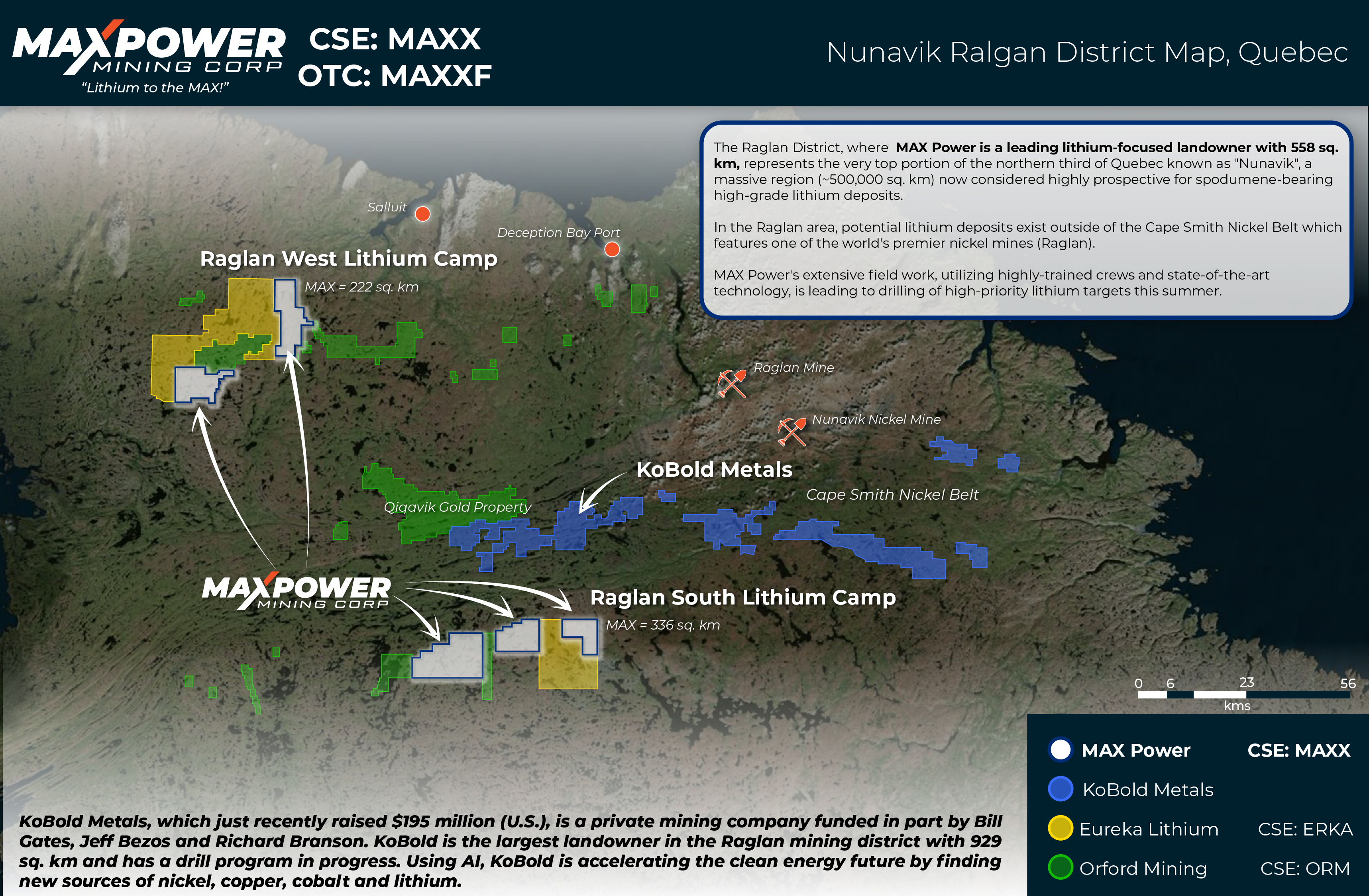 Max Power Mining Corp - Nunavik Raglan District Map, Quebec