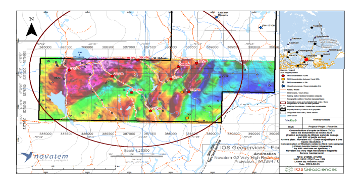 Zone de prospection de mai 2024 et localisation des échantillons
