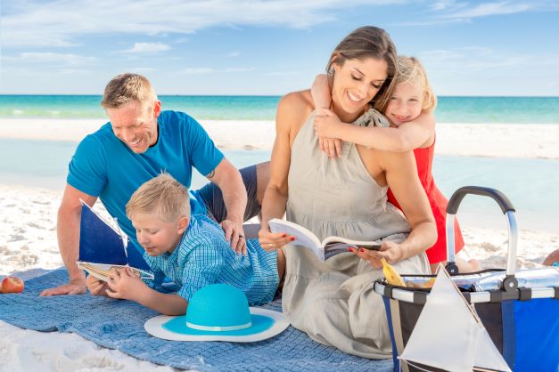 Family on beach in Destin