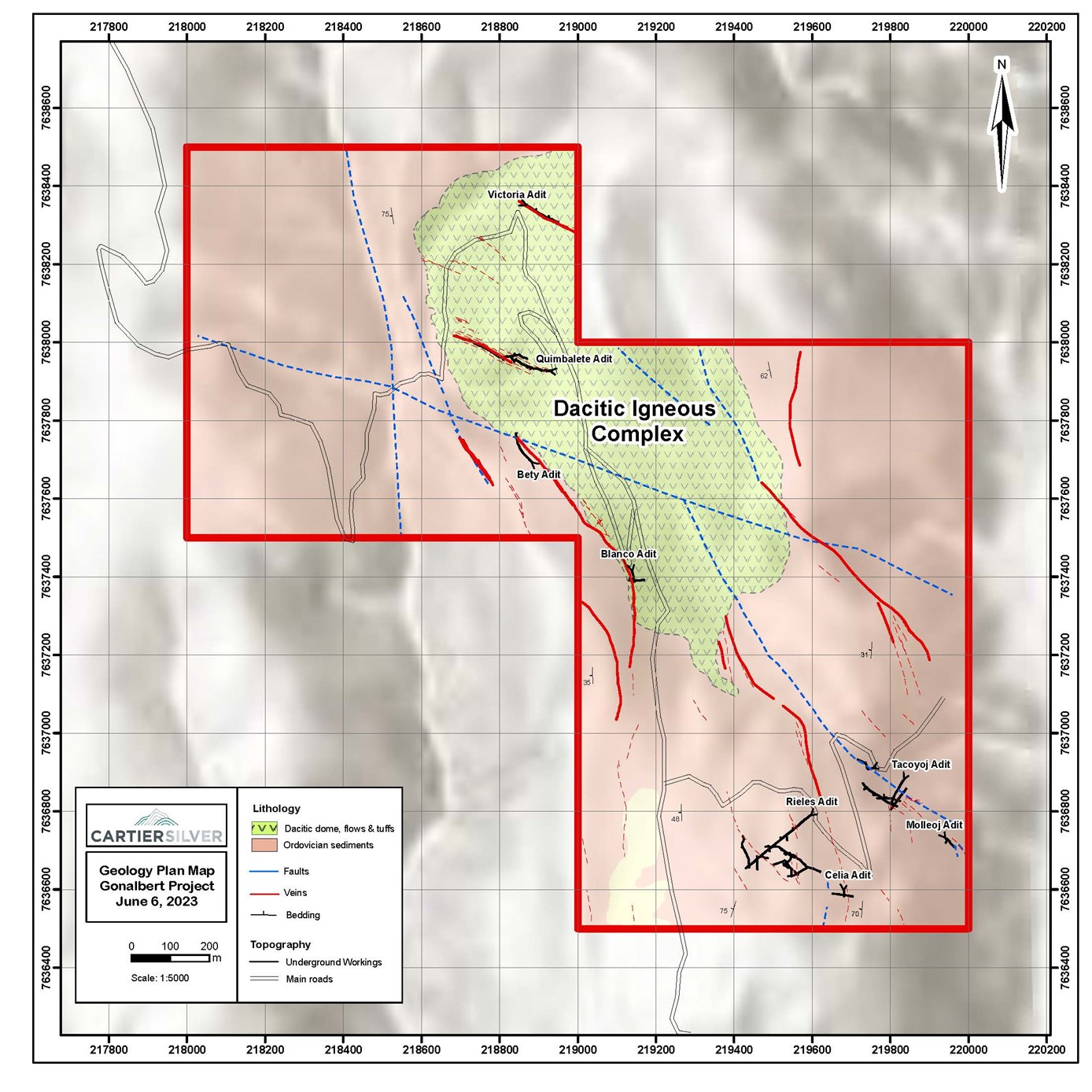 Geological Plan Map of Gonalbert Property
