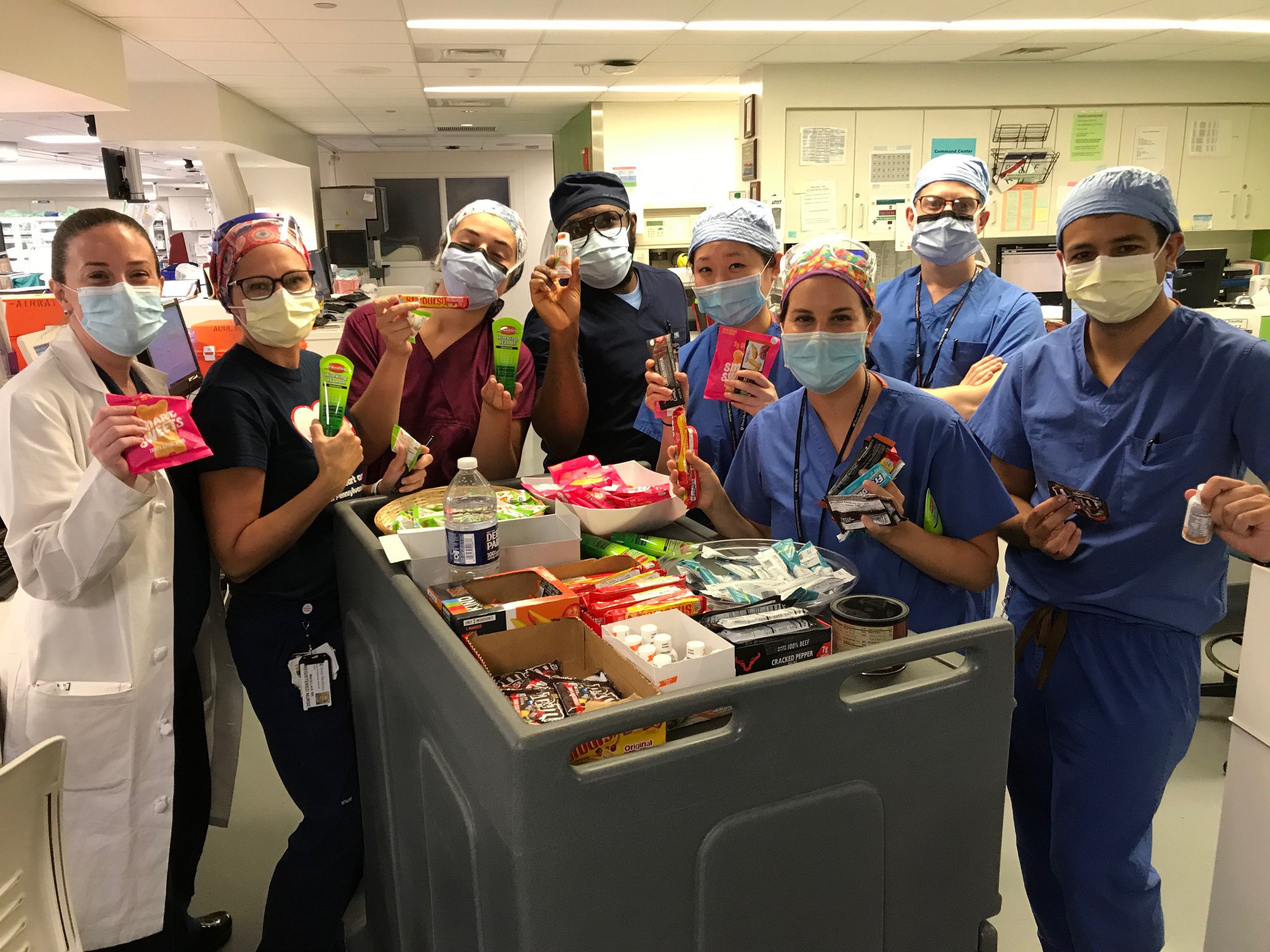 Across the nation, Operation Gratitude and the National COVID-19 Coalition for Frontline Responders, has thanked thousands of Healthcare Heroes! Image courtesy of Penn Presbyterian Medical Center. 
