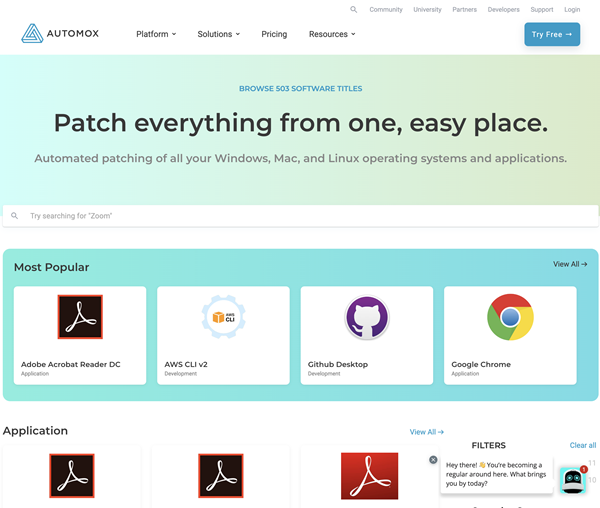 Patch Over 500 Third-Party Software Titles Across Windows, macOS, and Linux Endpoints with One, Easy Tool — Automox