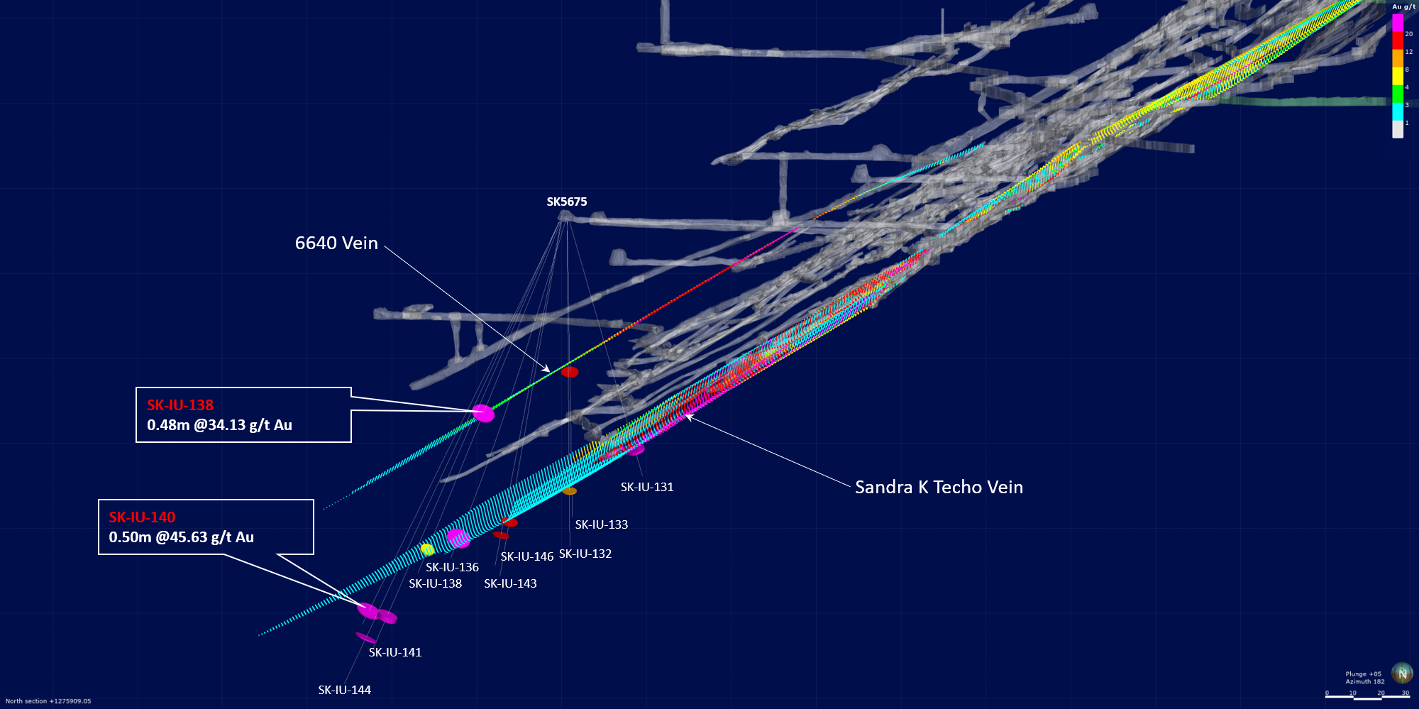 Attachment 4 - Cross section of the Sandra K vein system at the northernmost end of the mine