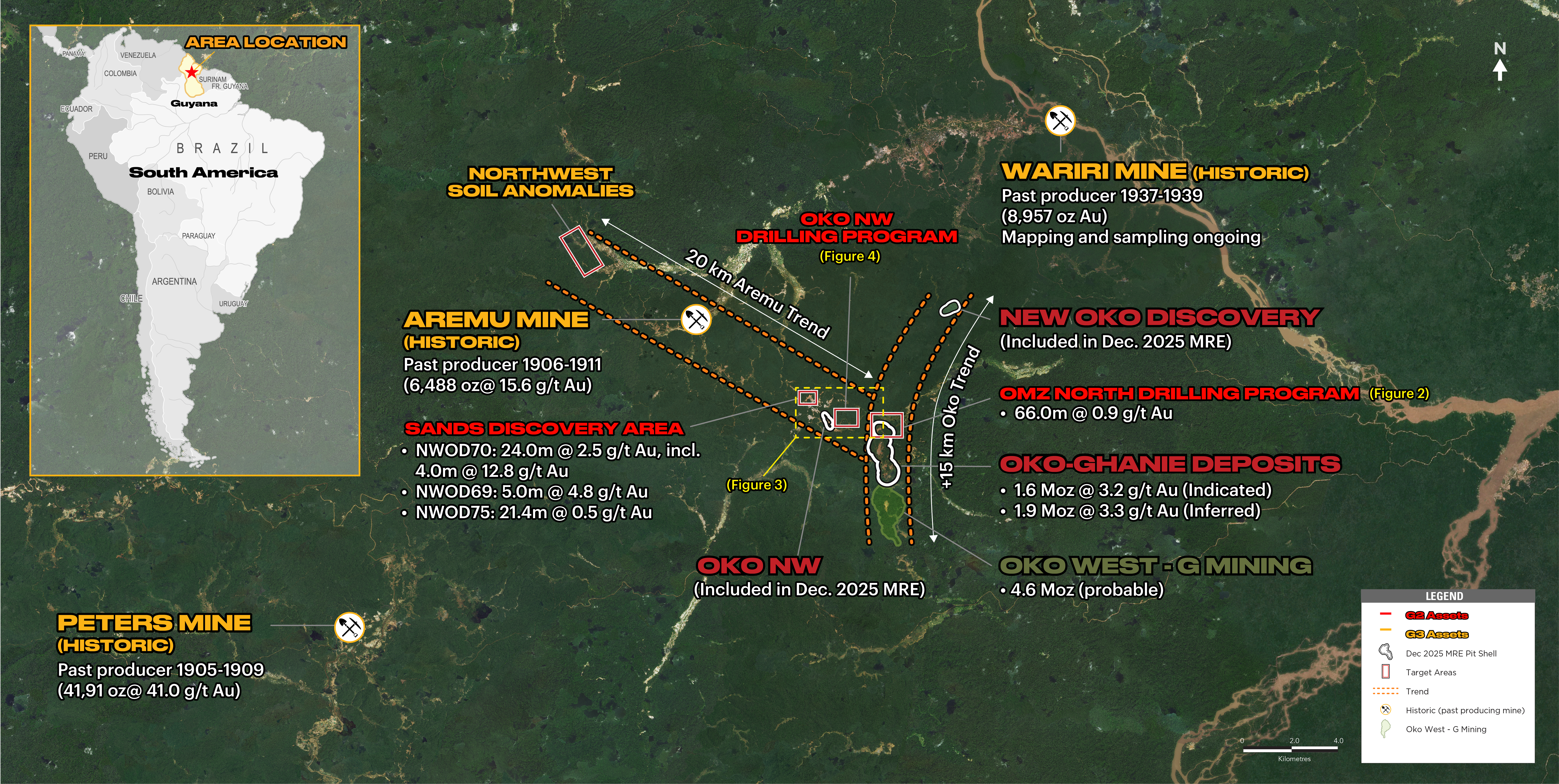 Figure 1 – Oko-Aremu Gold Trend District Map image