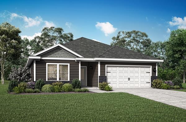 The Goodhue by LGI Homes is a beautiful three-bedroom home with a two-car garage.