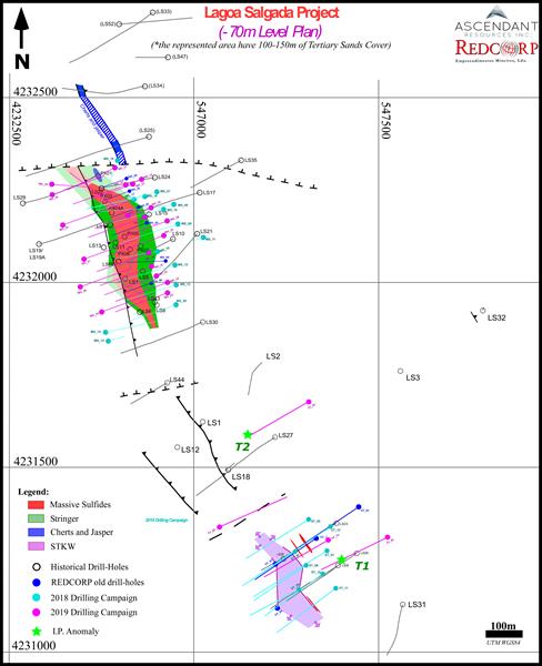 LS Resource Update - Sept 25 - Figure 2 - Plan View of the 2019 Drill Holes for Lagoa Salgada
