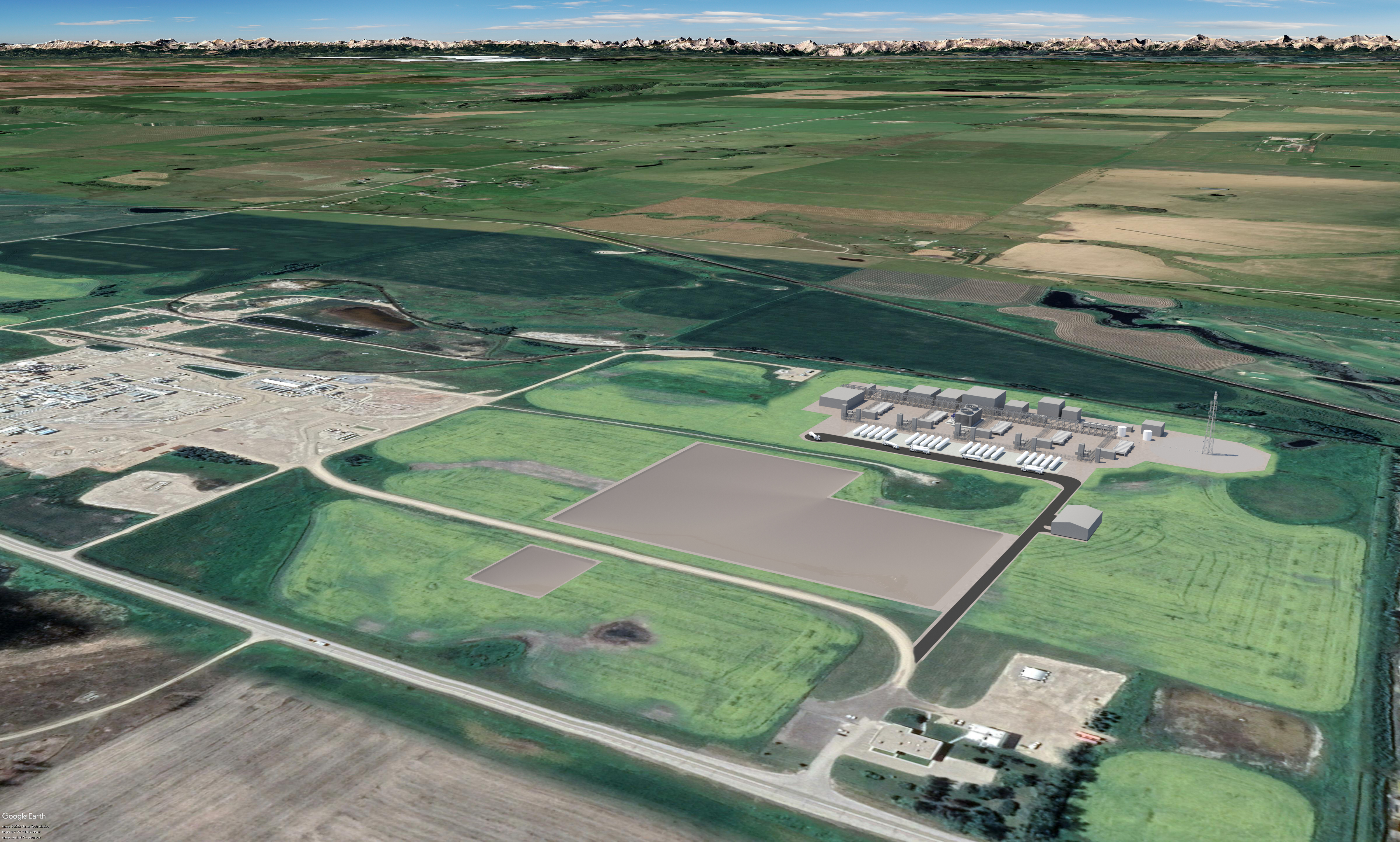 Preliminary TC Energy Crossfield Hydrogen Production Hub as portrayed by initial engineering study. 