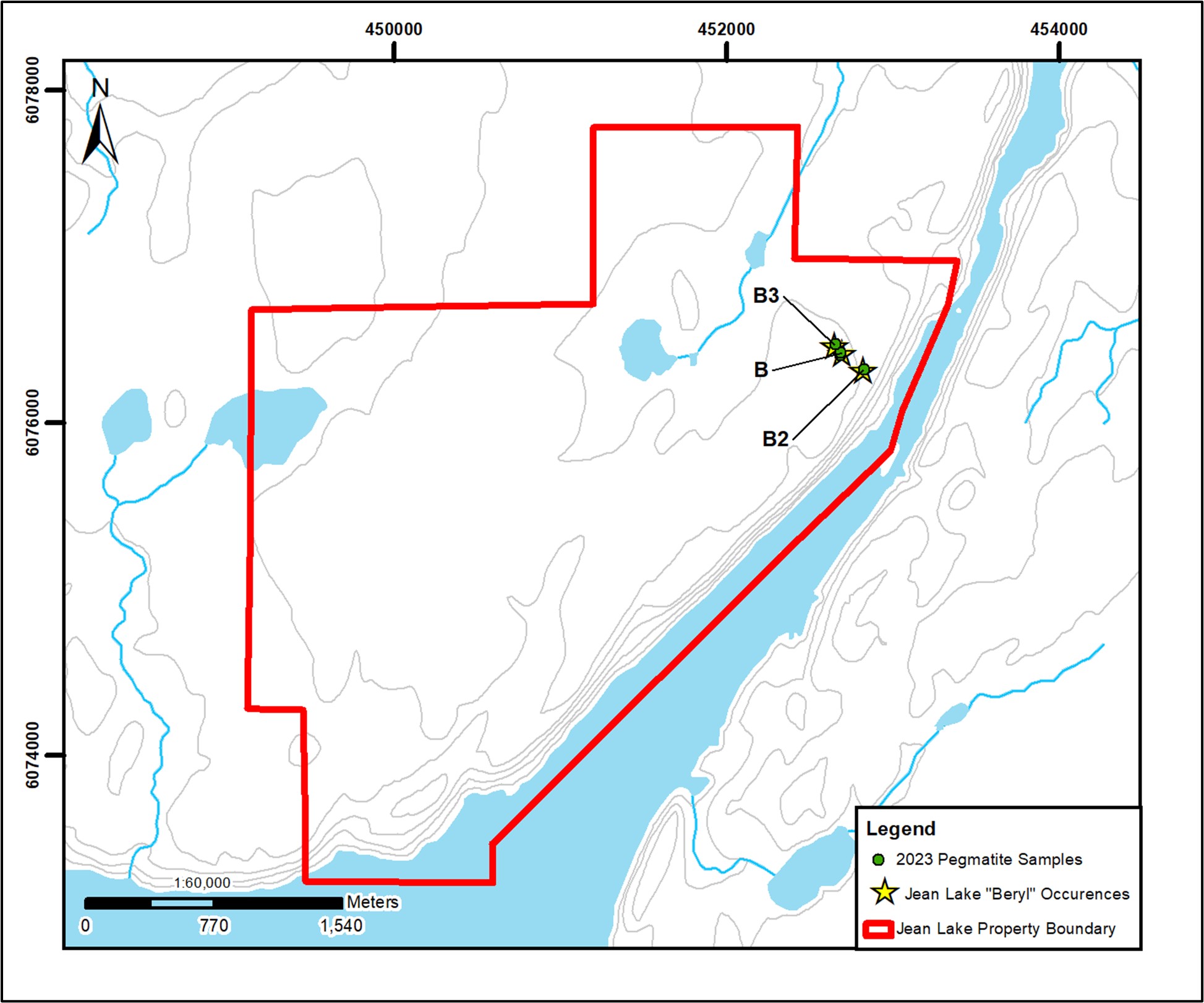 2023 Pegmatite Samples on the Jean Lake Property