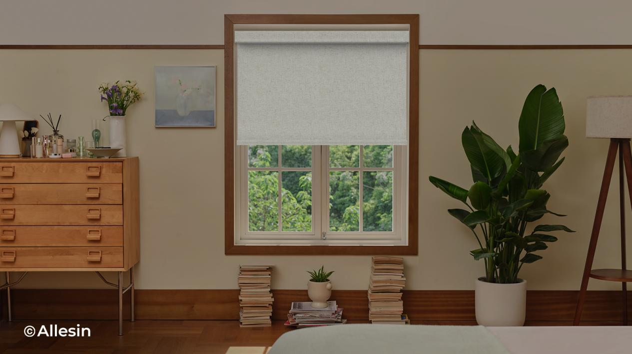 The Allesin Prestige Motorized Shades are designed for use in the living room