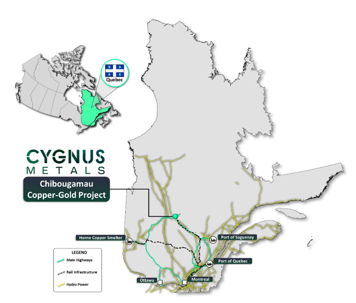 The Chibougamau Project located in Central Quebec on major road, rail and hydropower infrastructure. image