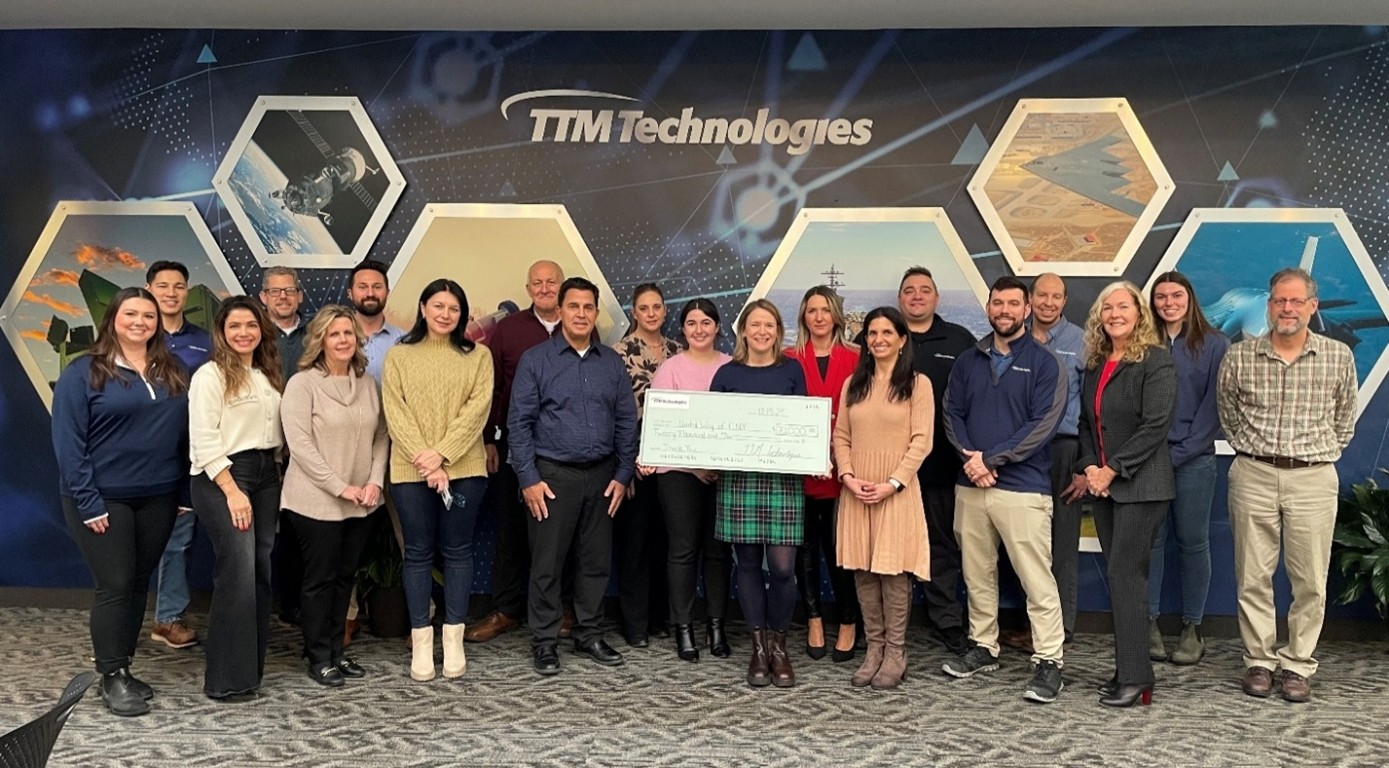 TTM Technologies Announces Syracuse Campus as Winner of Fifth Annual TTM Chair for Community Service Award with $20,000 Donation to United Way of Central New York