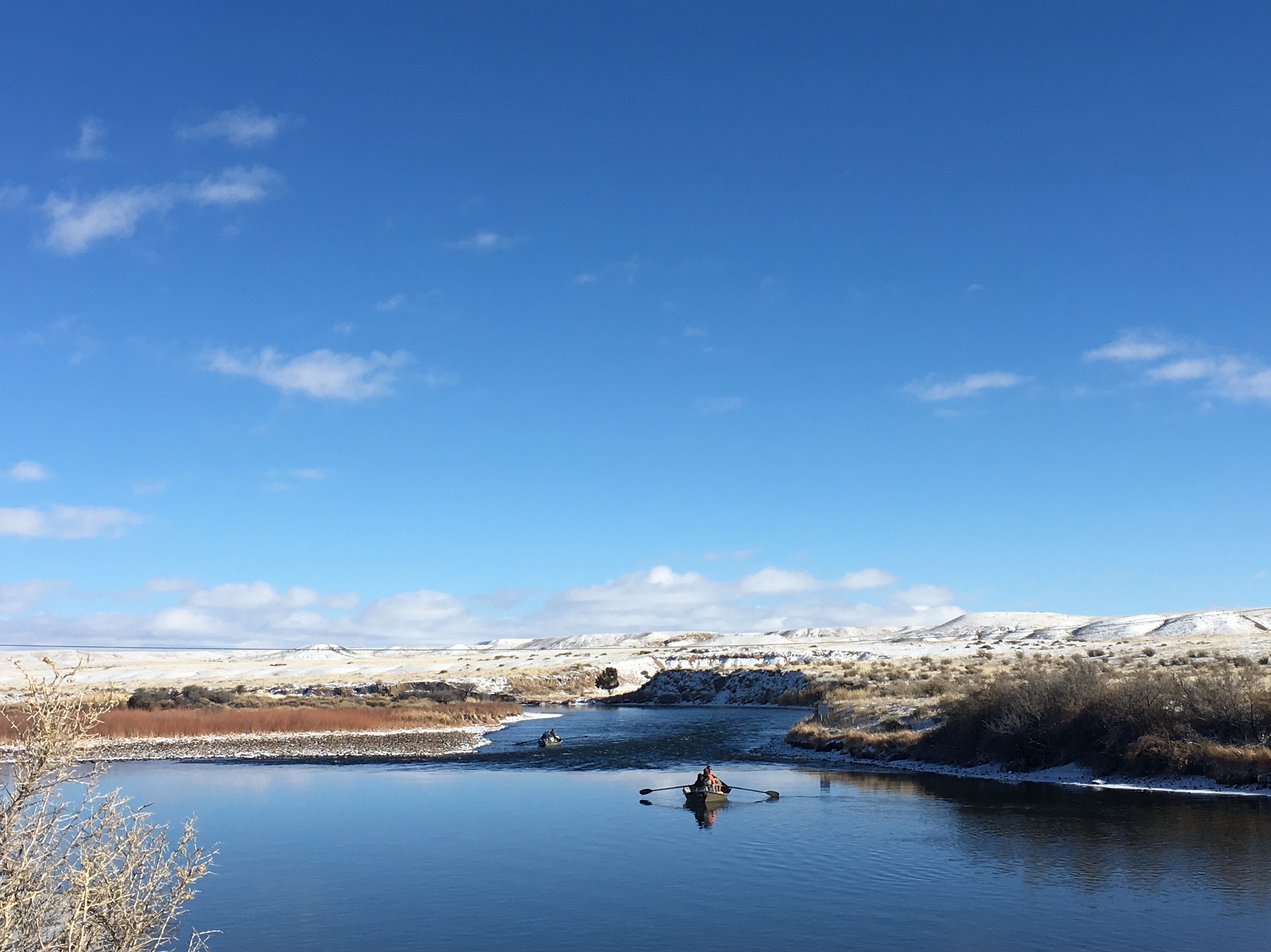 Winter fly-fishing on the North Platte River just outside of Casper, Wyoming. 