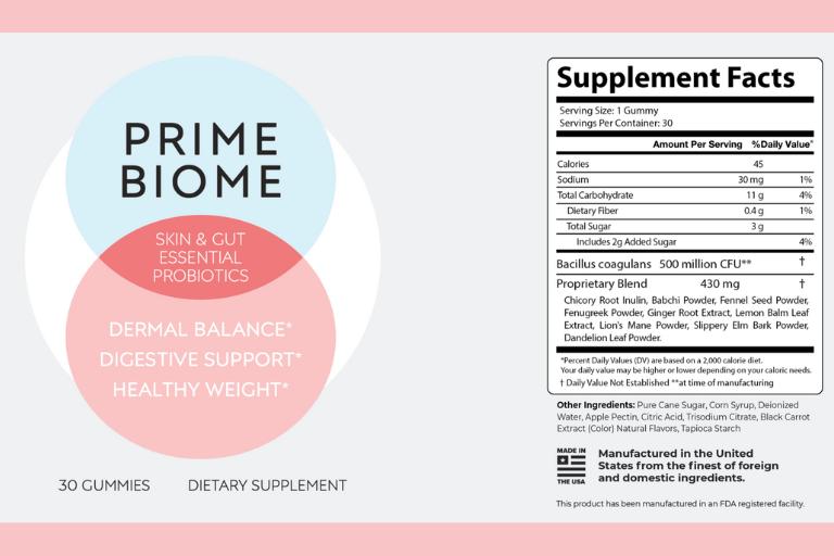 Prime Biome Supplement Facts