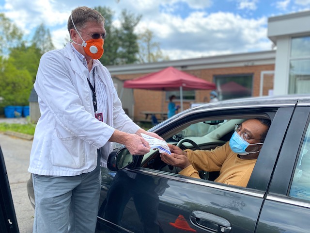 NAFC Member and Grantee through the CDP COVID-19 Repsonse Fund, the Bradley Free Clinic conducts a drive-thru for medication access during the coronavirus pandemic.