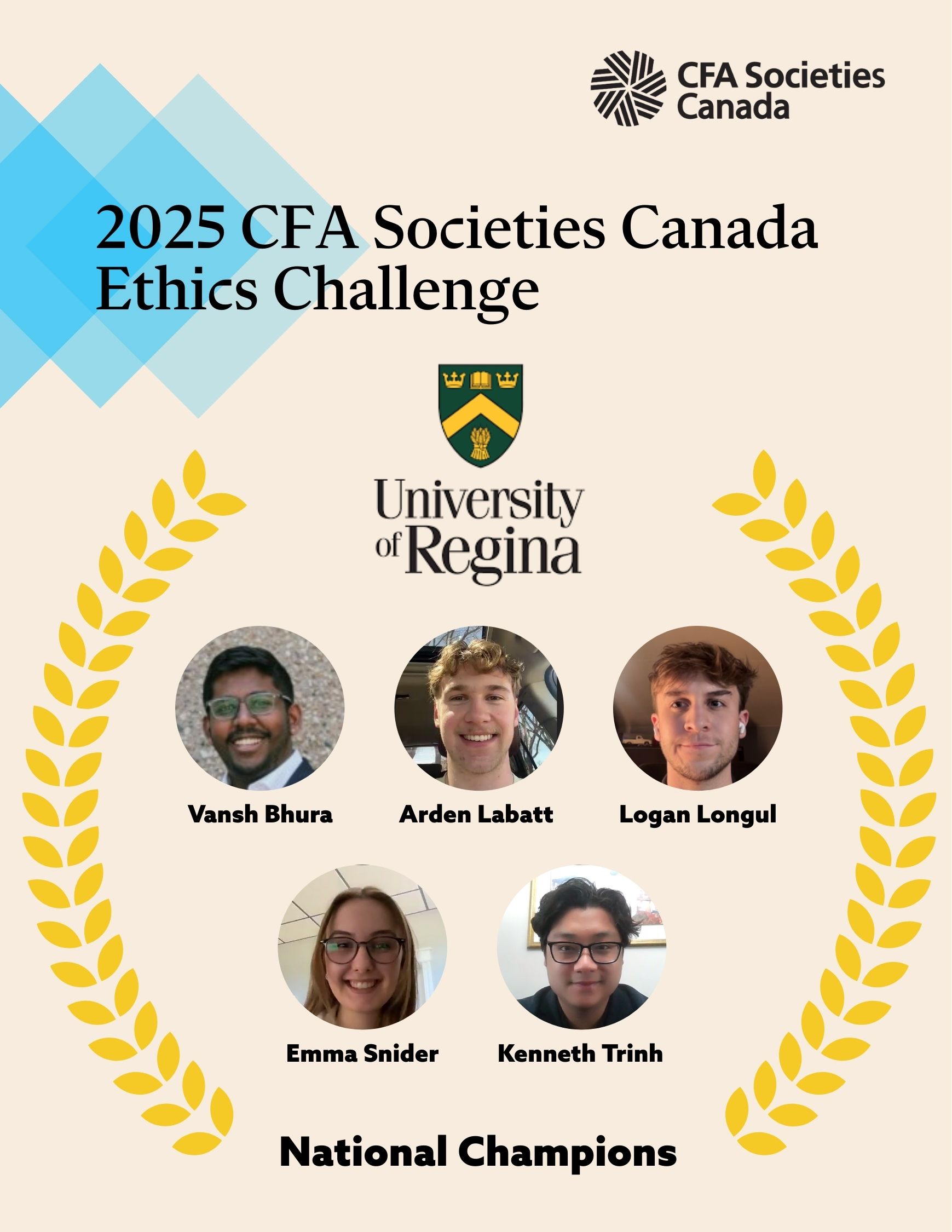 The University of Regina wins 2025 CFA Societies Canada Ethics Challenge