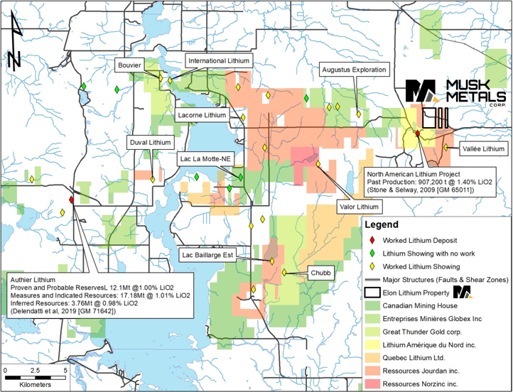 Adjacent Properties: Properties Adjacent to Elon Lithium Project