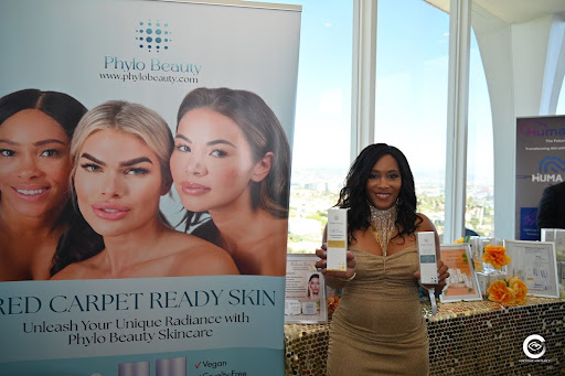 Phylo Beauty showcases its plant-based skincare brand at the “A Toast to Hollywood” 2026 Gifting Lounge in Beverly Hills.