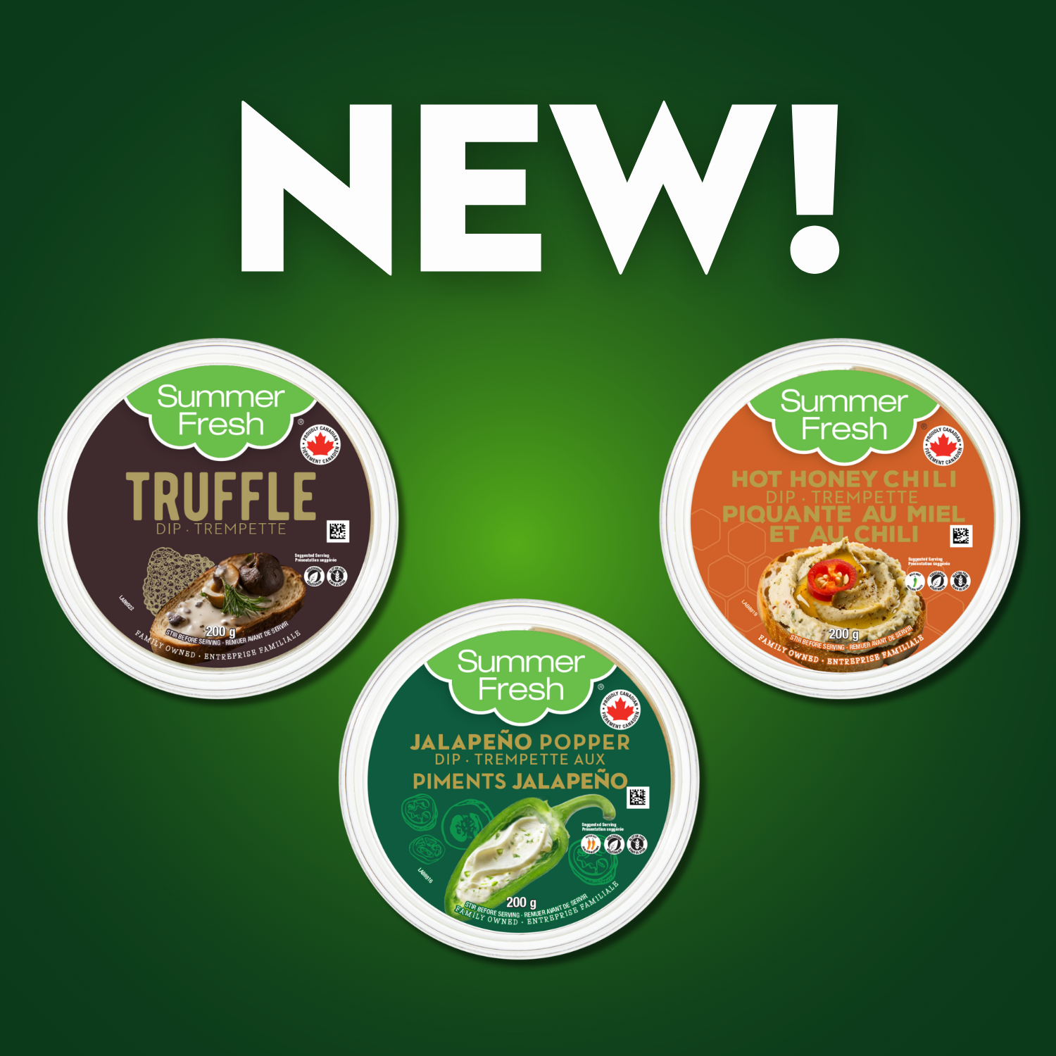 Three new flavoured dips from summer fresh