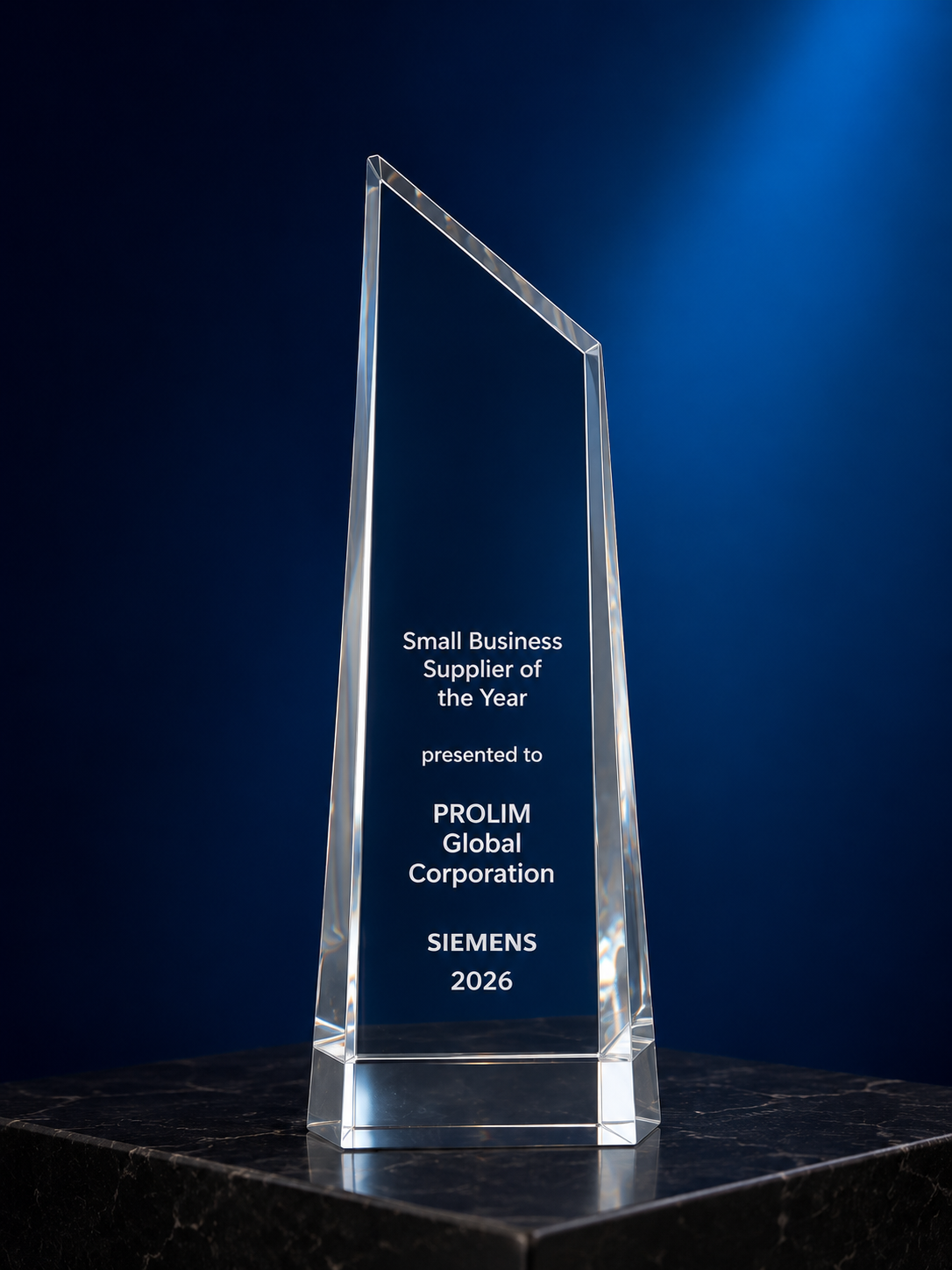 Siemens has recognized PROLIM as the Small Business Supplier of the Year 2026