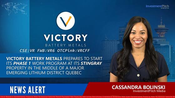 Victory Battery Metals prepares to start its Phase 1 work program at its Stingray Property in the middle of a major emerging lithium district Quebec.: Victory Battery Metals prepares to start its Phase 1 work program at its Stingray Property in the middle of a major emerging lithium district Quebec.