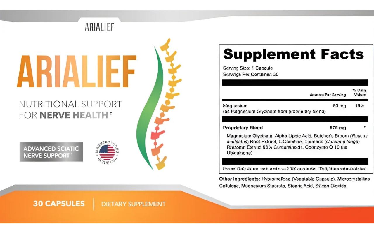 Arialief Supplement Facts