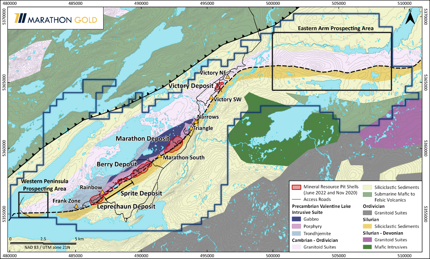 Location Map, Valentine Gold Project